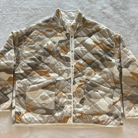KENSIE Quilted Beige Camo Chore Jacket--XL - Picture 6 of 15